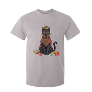 Cute Kwanzaa Cat Dashiki T Shirt For Kid African Heritage Gift TS12 Ice Gray Print Your Wear