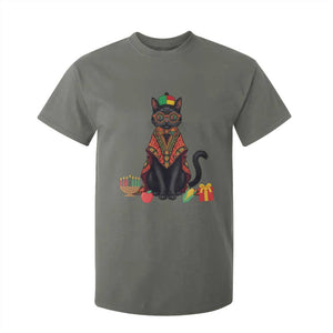 Cute Kwanzaa Cat Dashiki T Shirt For Kid African Heritage Gift TS12 Military Green Print Your Wear