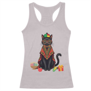 Cute Kwanzaa Cat Dashiki Racerback Tank Top African Heritage Gift TS12 Ice Gray Print Your Wear