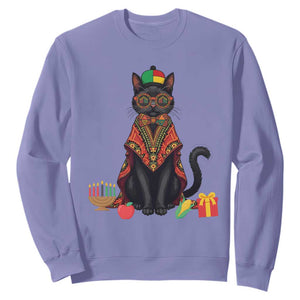 Cute Kwanzaa Cat Dashiki Sweatshirt African Heritage Gift TS12 Violet Print Your Wear