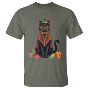 Cute Kwanzaa Cat Dashiki T Shirt African Heritage Gift TS12 Military Green Print Your Wear