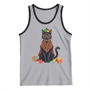 Cute Kwanzaa Cat Dashiki Tank Top African Heritage Gift TS12 Athletic Heather Black Print Your Wear