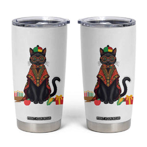 Cute Kwanzaa Cat Dashiki Tumbler Cup African Heritage Gift TS12 White Print Your Wear
