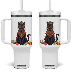 Cute Kwanzaa Cat Dashiki Tumbler With Handle African Heritage Gift TS12 One Size: 40 oz White Print Your Wear