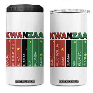 Light Of Kwanzaa 4 in 1 Can Cooler Tumbler Nguzo Saba African Heritage Gift TS12 One Size: 16 oz White Print Your Wear