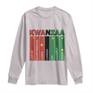 Light Of Kwanzaa Long Sleeve Shirt Nguzo Saba African Heritage Gift TS12 Ice Gray Print Your Wear