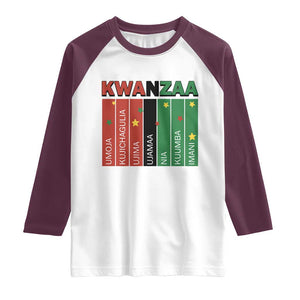 Light Of Kwanzaa Raglan Shirt Nguzo Saba African Heritage Gift TS12 White Maroon Print Your Wear