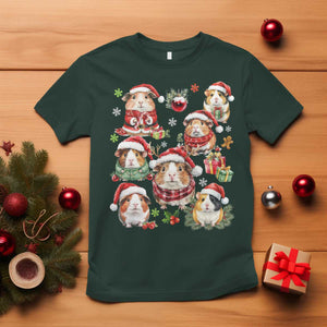 Funny Santa Cavy Squad T Shirt Christmas Guinea Pig Gift TS12 Dark Forest Green Print Your Wear
