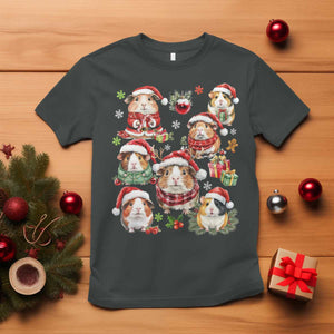 Funny Santa Cavy Squad T Shirt Christmas Guinea Pig Gift TS12 Dark Heather Print Your Wear