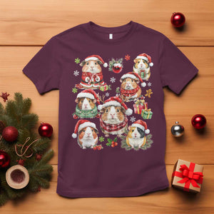 Funny Santa Cavy Squad T Shirt Christmas Guinea Pig Gift TS12 Maroon Print Your Wear