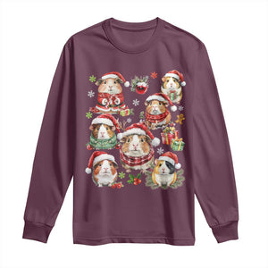 Funny Santa Cavy Squad Long Sleeve Shirt Christmas Guinea Pig Gift TS12 Maroon Print Your Wear