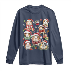 Funny Santa Cavy Squad Long Sleeve Shirt Christmas Guinea Pig Gift TS12 Navy Print Your Wear