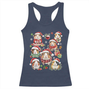 Funny Santa Cavy Squad Racerback Tank Top Christmas Guinea Pig Gift TS12 Navy Print Your Wear