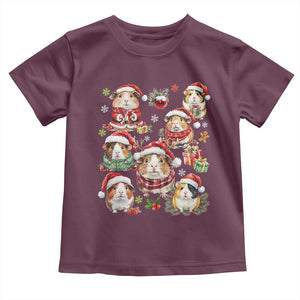 Funny Santa Cavy Squad Toddler T Shirt Christmas Guinea Pig Gift TS12 Maroon Print Your Wear