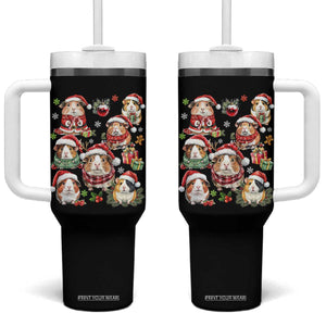 Funny Santa Cavy Squad Tumbler With Handle Christmas Guinea Pig Gift TS12 One Size: 40 oz Black Print Your Wear
