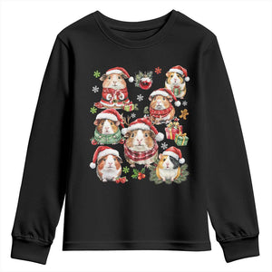 Funny Santa Cavy Squad Youth Sweatshirt Christmas Guinea Pig Gift TS12 Black Print Your Wear