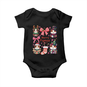 Merry Pigmas Baby Onesie Funny Guinea Pig Cavy Lover Holiday Gift TS12 Black Print Your Wear