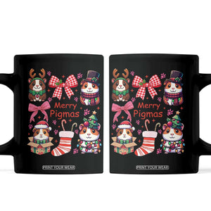 Merry Pigmas Coffee Mug Funny Guinea Pig Cavy Lover Holiday Gift TS12 Black Print Your Wear