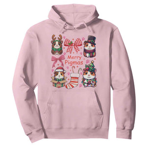 Merry Pigmas Hoodie Funny Guinea Pig Cavy Lover Holiday Gift TS12 Light Pink Print Your Wear
