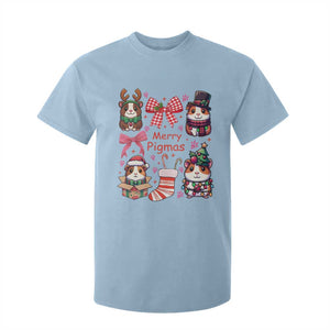 Merry Pigmas T Shirt For Kid Funny Guinea Pig Cavy Lover Holiday Gift TS12 Light Blue Print Your Wear