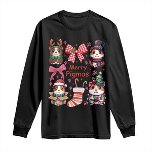 Merry Pigmas Long Sleeve Shirt Funny Guinea Pig Cavy Lover Holiday Gift TS12 Black Print Your Wear