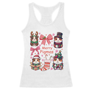 Merry Pigmas Racerback Tank Top Funny Guinea Pig Cavy Lover Holiday Gift TS12 White Print Your Wear