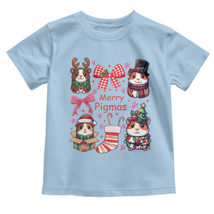 Merry Pigmas Toddler T Shirt Funny Guinea Pig Cavy Lover Holiday Gift TS12 Light Blue Print Your Wear