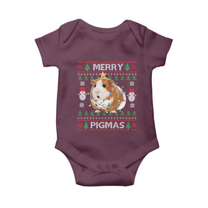 Merry Pigmas Ugly Christmas Baby Onesie Guinea Pig Lover TS12 Maroon Print Your Wear