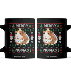 Merry Pigmas Ugly Christmas Coffee Mug Guinea Pig Lover TS12 Black Print Your Wear