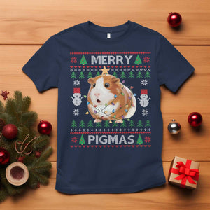 Merry Pigmas Ugly Christmas T Shirt Guinea Pig Lover TS12 Navy Print Your Wear