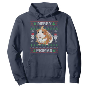 Merry Pigmas Ugly Christmas Hoodie Guinea Pig Lover TS12 Navy Print Your Wear