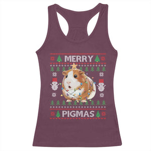 Merry Pigmas Ugly Christmas Racerback Tank Top Guinea Pig Lover TS12 Maroon Print Your Wear