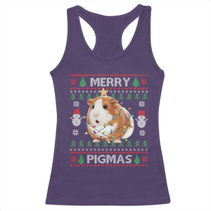 Merry Pigmas Ugly Christmas Racerback Tank Top Guinea Pig Lover TS12 Purple Print Your Wear