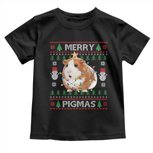 Merry Pigmas Ugly Christmas Toddler T Shirt Guinea Pig Lover TS12 Black Print Your Wear