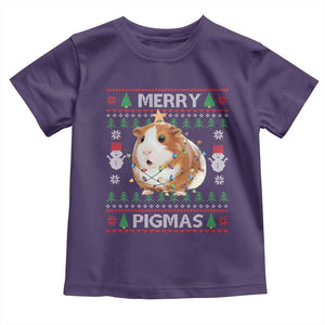 Merry Pigmas Ugly Christmas Toddler T Shirt Guinea Pig Lover TS12 Purple Print Your Wear