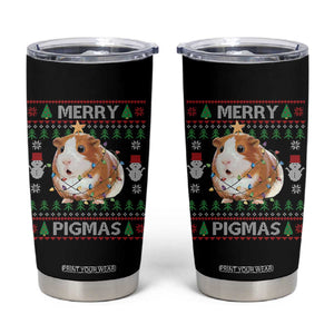 Merry Pigmas Ugly Christmas Tumbler Cup Guinea Pig Lover TS12 Black Print Your Wear