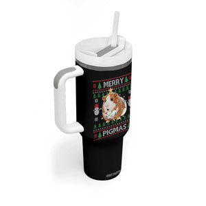 Merry Pigmas Ugly Christmas Tumbler With Handle Guinea Pig Lover TS12 Print Your Wear