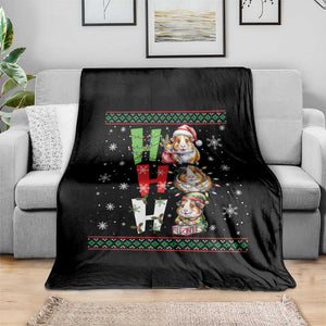 Funny Guinea Pig Ho Ho Ho Ugly Christmas Sweater Throw Blanket Cute Pet Lover TS12 Print Your Wear