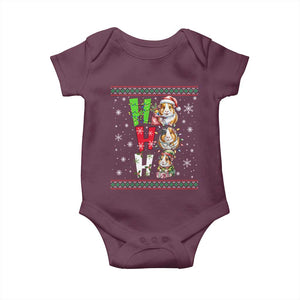 Funny Guinea Pig Ho Ho Ho Ugly Christmas Sweater Baby Onesie Cute Pet Lover TS12 Maroon Print Your Wear