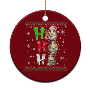Funny Guinea Pig Ho Ho Ho Ugly Christmas Sweater Ceramic Ornament Cute Pet Lover TS12 1pc Red Print Your Wear