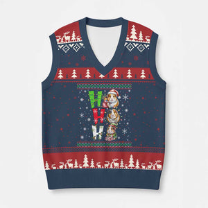 Funny Guinea Pig Ho Ho Ho Ugly Xmas Sweater V-Neck Knit Sweater Vest Cute Pet Lover TS12 Navy Red Print Your Wear