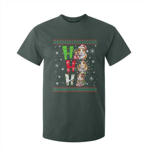 Funny Guinea Pig Ho Ho Ho Ugly Christmas Sweater T Shirt For Kid Cute Pet Lover TS12 Dark Forest Green Print Your Wear