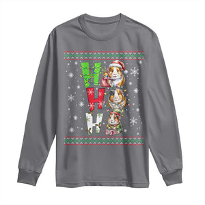 Funny Guinea Pig Ho Ho Ho Ugly Christmas Sweater Long Sleeve Shirt Cute Pet Lover TS12 Charcoal Print Your Wear