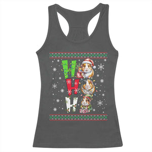 Funny Guinea Pig Ho Ho Ho Ugly Christmas Sweater Racerback Tank Top Cute Pet Lover TS12 Dark Heather Print Your Wear