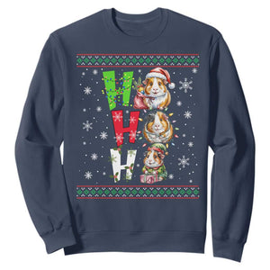 Funny Guinea Pig Ho Ho Ho Ugly Christmas Sweater Sweatshirt Cute Pet Lover TS12 Navy Print Your Wear