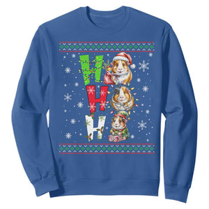 Funny Guinea Pig Ho Ho Ho Ugly Christmas Sweater Sweatshirt Cute Pet Lover TS12 Royal Blue Print Your Wear