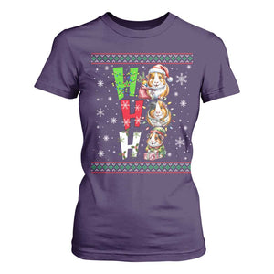Funny Guinea Pig Ho Ho Ho Ugly Christmas Sweater T Shirt For Women Cute Pet Lover TS12 Purple Print Your Wear