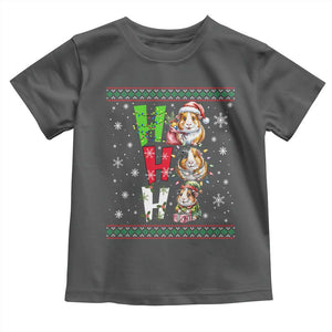 Funny Guinea Pig Ho Ho Ho Ugly Christmas Sweater Toddler T Shirt Cute Pet Lover TS12 Dark Heather Print Your Wear