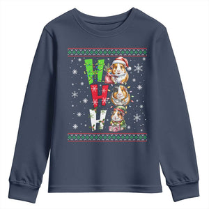 Funny Guinea Pig Ho Ho Ho Ugly Christmas Sweater Youth Sweatshirt Cute Pet Lover TS12 Navy Print Your Wear