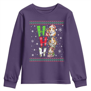 Funny Guinea Pig Ho Ho Ho Ugly Christmas Sweater Youth Sweatshirt Cute Pet Lover TS12 Purple Print Your Wear